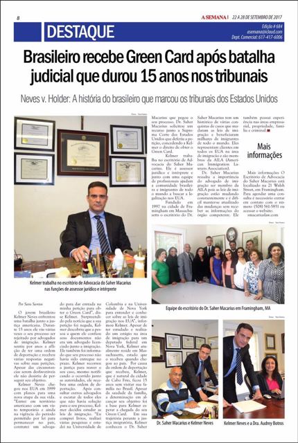 A Semana, edition #684, p. 8 (September 22–28, 2017)